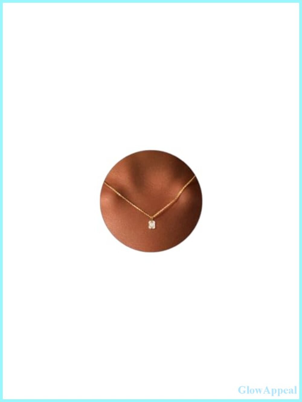 Dainty 14k Gold Plated Solitaire Pendant Necklace with 6mm Cubic Zirconia for